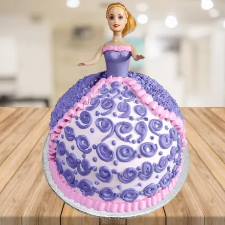Red Barbie Doll Cream Cake | Buy Barbie Doll Cake Online