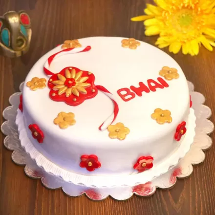 Bhai Dooj Vanilla Cake | Online cake delivery, Online birthday cake, Send  birthday cake