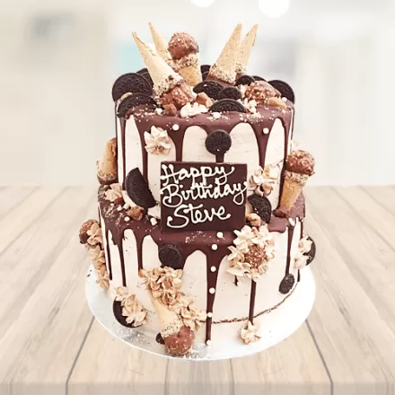 Heartfelt Elegance: Two-Tier Fancy Cake for Special Celebrations