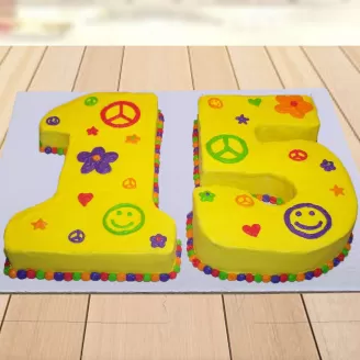 number 15 birthday cake