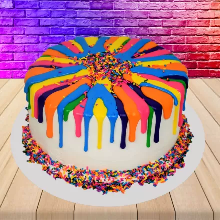 EGGLESS Rainbow Design Cake (1Kg) - Cake Connection| Online Cake | Fruits |  Flowers and gifts delivery