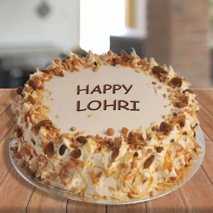 Order Cheerful Lohri Chocolate Cake Online, Price Rs.595 | FlowerAura