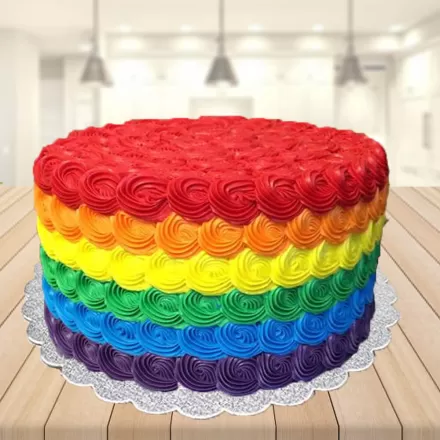Pride Cake Recipe - Rainbow Layer Cake with Fluffy Vanilla Buttercream