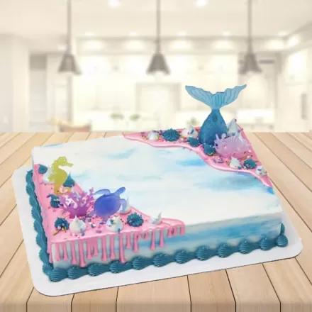 Blue Ombre Dolphin Cake - Sherbakes