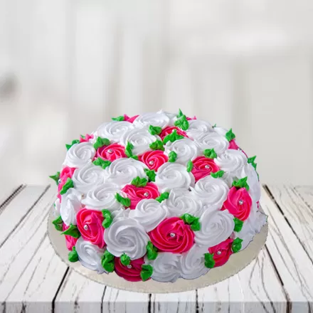 Luscious Red & White Heart Shape Red Velvet Cake | Bakers' Fun